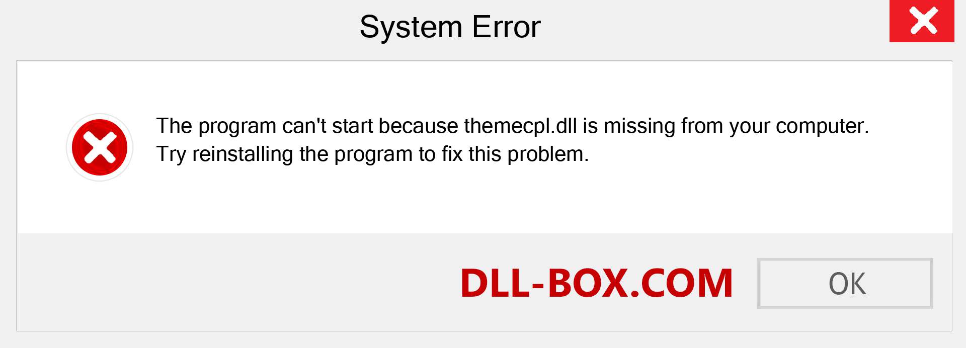  themecpl.dll file is missing?. Download for Windows 7, 8, 10 - Fix  themecpl dll Missing Error on Windows, photos, images